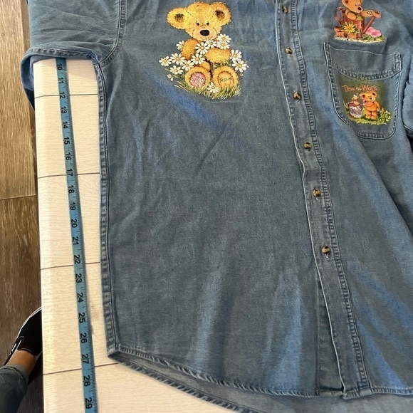 Vintage paper beard ladies chambray large button down 100% cotton - Picture 10 of 11